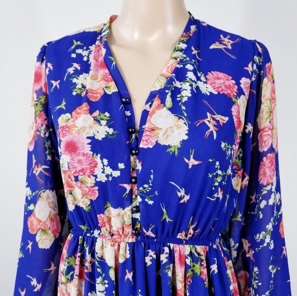 No Brand Dresses & Skirts - NWOT Dubai! Maxi Dress Imperial Blue Floral Design